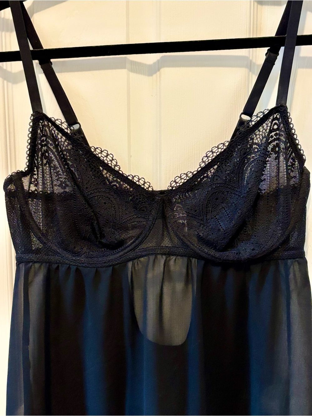 Black Underwire Sheer Babydoll Lingerie size XL